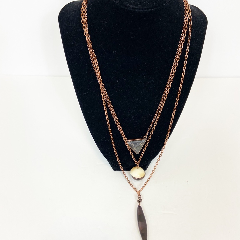 Howard’s 3 Chain Copper Color Necklace Earings